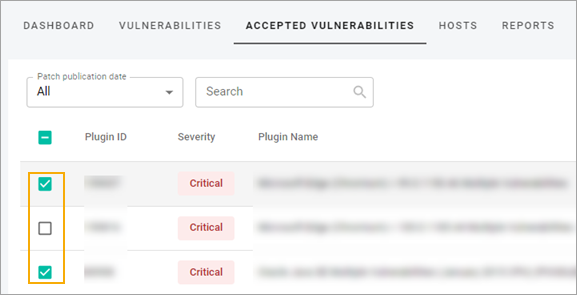 Download selected accepted vulnerabilities